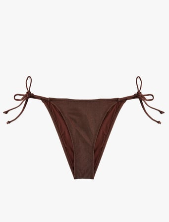 Yanları Bağlamalı İpli Parıltılı Bikini Altı