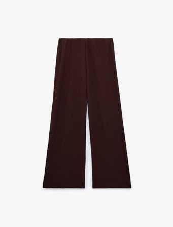 Bürümcük Kumaş Dokulu Bol Paça Pantolon