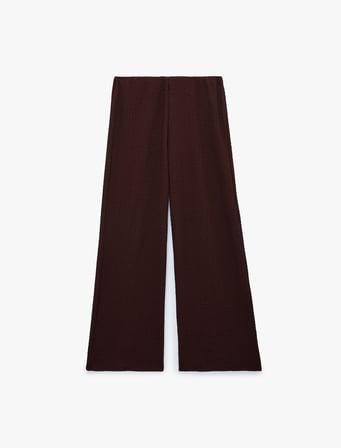 Bürümcük Kumaş Dokulu Bol Paça Pantolon