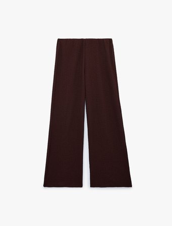 Bürümcük Kumaş Dokulu Bol Paça Pantolon