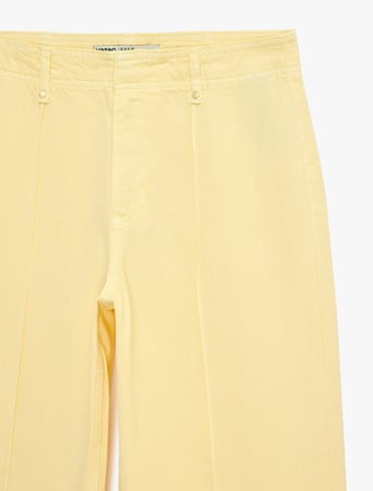 Normal Bel Cep Detaylı Nervürlü Kısa Geniş Paça Pantolon - Culotte Jeans