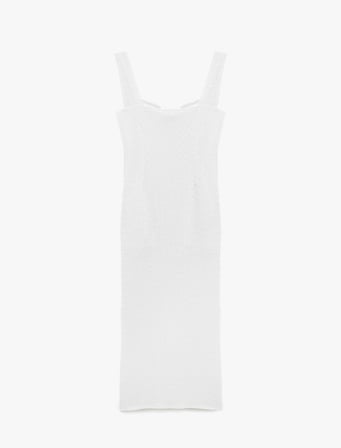 Bürümcük Kumaş Kalp Yaka Kolsuz Uzun Bodycon Elbise
