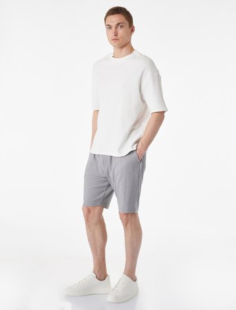 Regular Fit Pamuklu Cepli Bermuda Beli Bağcıklı Şort