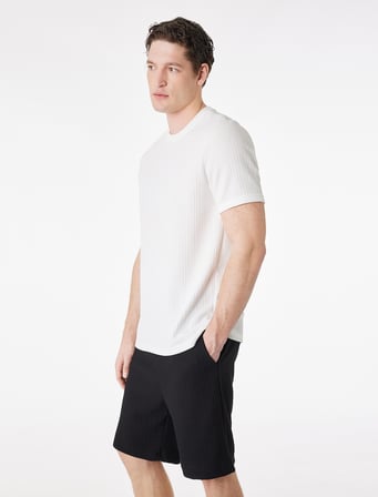Regular Fit Dokulu Cepli Beli Bağcıklı Şort