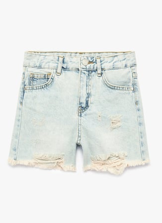 Koton Açık Mavi Kız Çocuk Denim Şort 6SKG40027AD