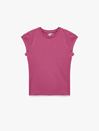 Slim Fit Kısa Kollu İnterlok Bisiklet Yaka Spor Tişört