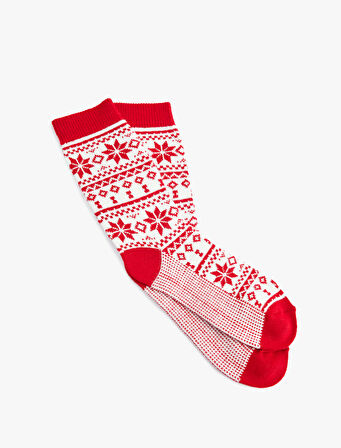 Yılbaşı Temalı Kalın Soket Çorap