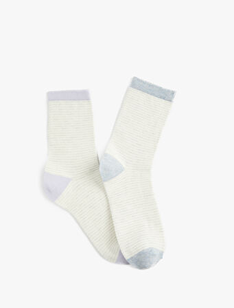 Çizgili 2'li Soket Çorap Seti