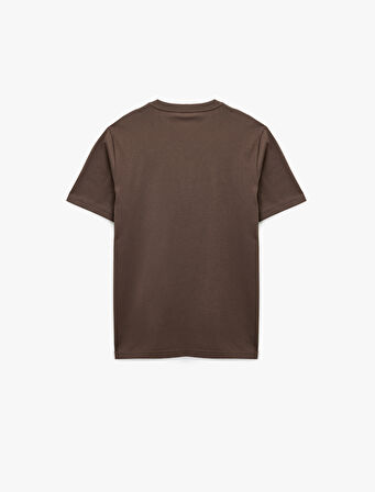 Regular Fit Kısa Kollu Bisiklet Yaka Pamuklu Baskılı Tişört