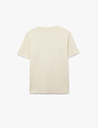 Regular Fit Kısa Kollu Pamuklu Bisiklet Yaka Baskılı Tişört