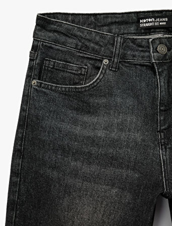 Normal Bel Pamuklu Straight Fit Jean Pantolon - Mark Jean