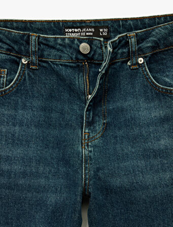 Pamuklu Normal Bel Straight Fit Jean Pantolon - Mark Jean