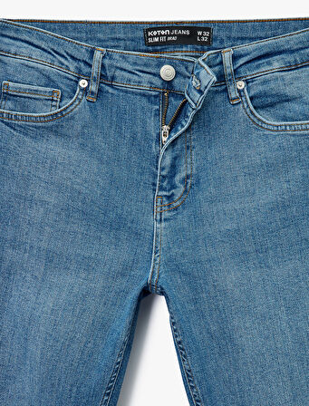 Pamuklu Normal Bel Slim Fit Jean Pantolon - Brad Jean