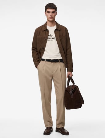 Uzun Kollu Pamuklu Cepli Gömlek Yaka Düğmeli Slim Fit Ceket