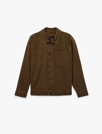 Uzun Kollu Pamuklu Cepli Gömlek Yaka Düğmeli Slim Fit Ceket