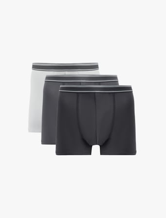 Pamuklu Bel Detaylı 3'lü Boxer Seti