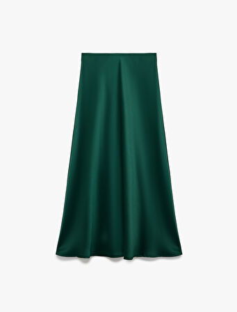 Regular Fit Midi Saten Etek