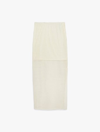 Astarlı Yüksek Bel Slim Fit File Kalem Uzun Etek