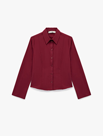 Pamuklu Uzun Kollu Slim Fit Düğmeli Klasik Yaka Gömlek