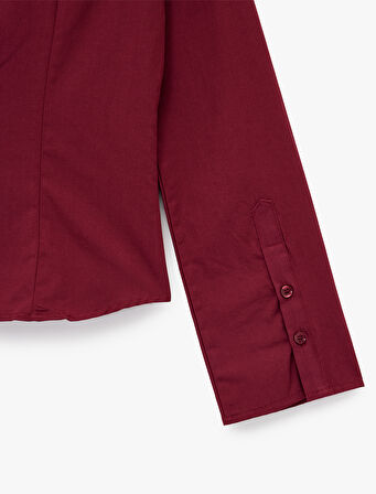 Pamuklu Uzun Kollu Slim Fit Düğmeli Klasik Yaka Gömlek