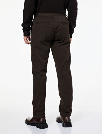 Regular Fit Beli Lastikli Cepli Viskon Karışımlı Kumaş Pantolon