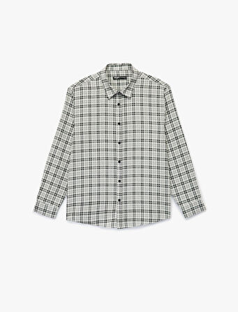 Regular Fit Uzun Kollu Düğmeli Klasik Yaka Kareli Gömlek