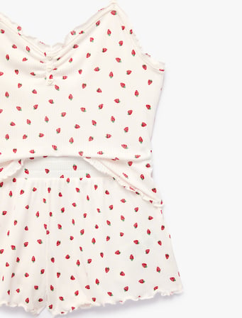 Desenli Rahat Kesim Şortlu Pijama Takımı