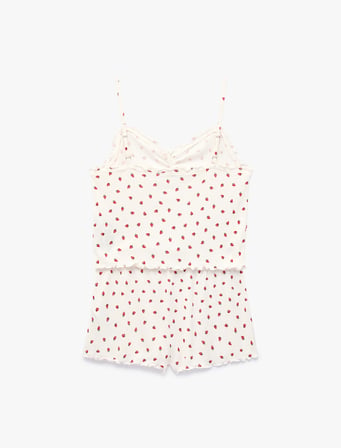 Desenli Rahat Kesim Şortlu Pijama Takımı