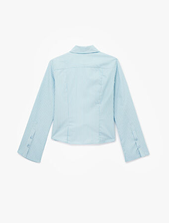 Uzun Kollu Klasik Yaka Düğmeli Pamuklu Slim Fit Gömlek