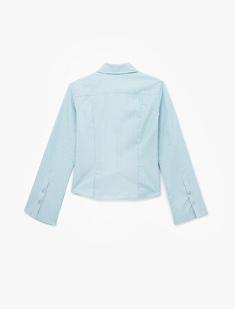 Uzun Kollu Klasik Yaka Düğmeli Pamuklu Slim Fit Gömlek