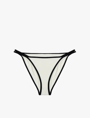 Biyeli Kontrast Detaylı İpli Bikini Altı
