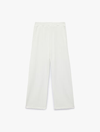 Rahat Kalıp Beli Lastikli Cep Detaylı Geniş Paça Eşofman Altı