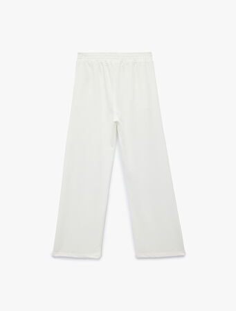 Rahat Kalıp Beli Lastikli Cep Detaylı Geniş Paça Eşofman Altı