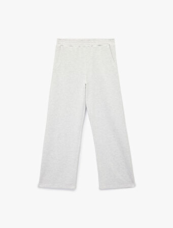 Rahat Kalıp Beli Lastikli Cep Detaylı Geniş Paça Eşofman Altı