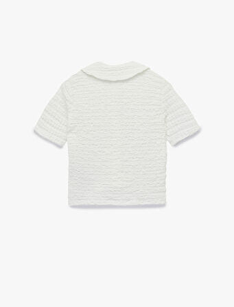 Bürümcük Düğmeli Kısa Kollu Bebe Yaka Tişört