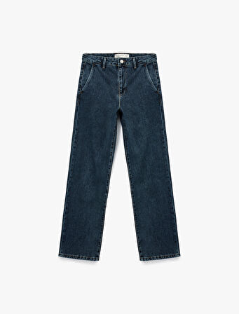 Normal Bel Uzun Paça Straight Fit Jean Pantolon - Straight Fit Jean