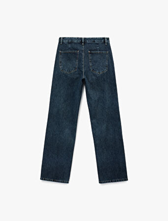 Normal Bel Uzun Paça Straight Fit Jean Pantolon - Straight Fit Jean