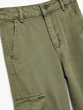 Cep Detaylı Loose Fit Pamuklu Kargo Pantolon