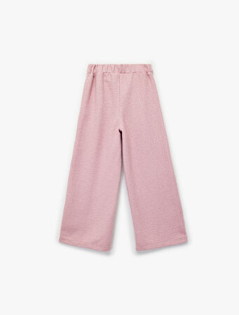 Düğme Aksesuar Detaylı Nervürlü Geniş Paça Tüvit Pantolon