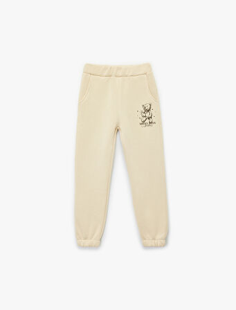 Ayıcık Baskılı Rahat Kesim Cepli Jogger Eşofman Altı