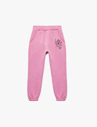 Baskılı Beli Lastikli Cep Detaylı Jogger Eşofman Altı