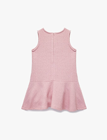 Kolsuz Bisiklet Yaka Düğmeli Elbise