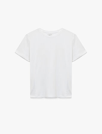 Kısa Kollu Bisiklet Yaka Modal Karışımlı Spor Tişört