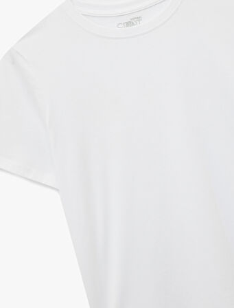 Kısa Kollu Bisiklet Yaka Modal Karışımlı Spor Tişört