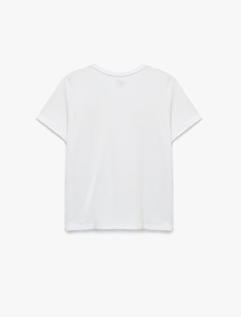 Kısa Kollu Bisiklet Yaka Modal Karışımlı Spor Tişört