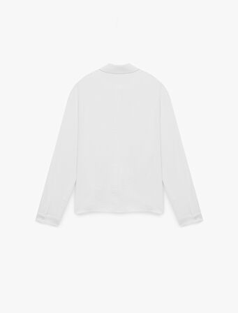 Aerobin Kumaş Önden Bağlama Detaylı Klasik Yaka Uzun Kollu Gömlek