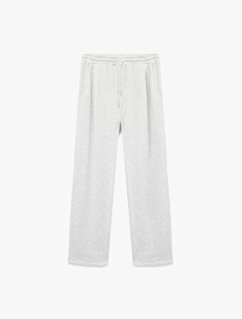 Rahat Kalıp Beli Bağcıklı Cepli Geniş Paça Eşofman Altı