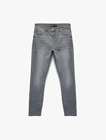 Pamuklu Normal Bel Düğmeli Slim Fit Jean Pantolon - Brad Jean