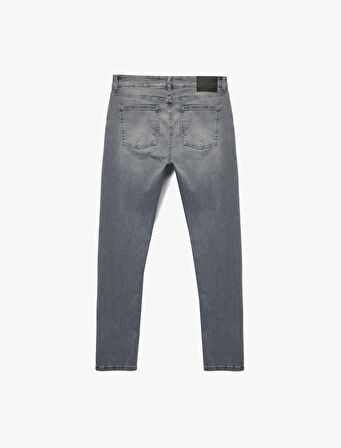 Pamuklu Normal Bel Düğmeli Slim Fit Jean Pantolon - Brad Jean