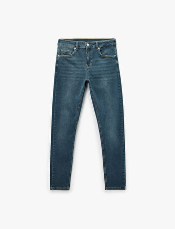 Normal Bel Pamuklu Cepli Skinny Fit Jean Pantolon - Michael Jean